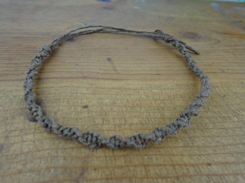 BEACH HEMP JEWELRY Dark Brown Hemp Anklet Bracelet Handmade In USA Adjustable