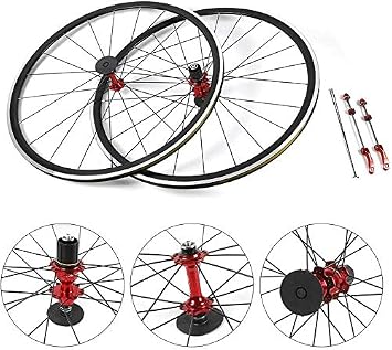 Gdrasuya10 700C Road Bike Wheelset, Road Bike Bicycle Front Rear Wheel Aluminum Hub Brake C/V for 7/8/9/10/11 Speed Freewheel Wheel Set Front & Rear