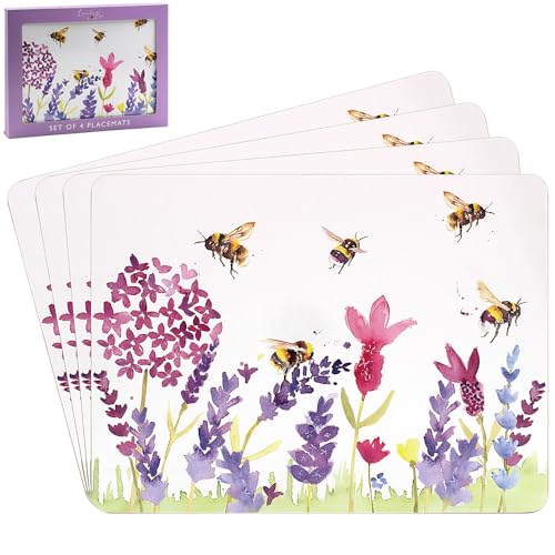 The Leonardo Collection Lavender and Bees Set of 4 placemats, (LP95634)
