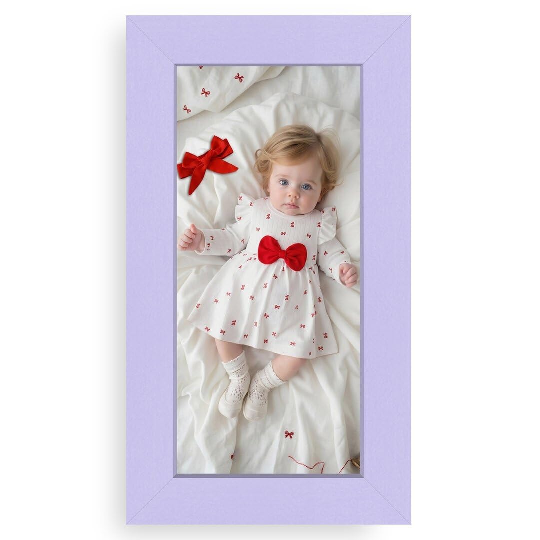 Procut Global Purple 10x5 Modern Picture Frame for Nursery, Baby Gift - Photo Frame with Perspex Front, Wall or Tabletop Display - Keepsake for Newborn, Baby Shower & First Photo Memories