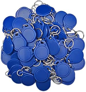 RFID Key fob 13.56MHz F08 Token Key Tags UID Read Only for Access Control System - Blue (Pack of 50)