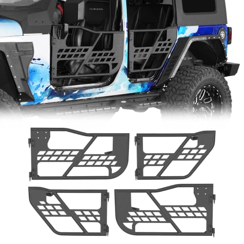 Image of Hooke Road for Jeep JK Trail Doors Offroad Steel Tube Doors Compatible with 2007-2018 Jeep Wrangler JK Unlimited 4-Door Sahara Rubicon Sport