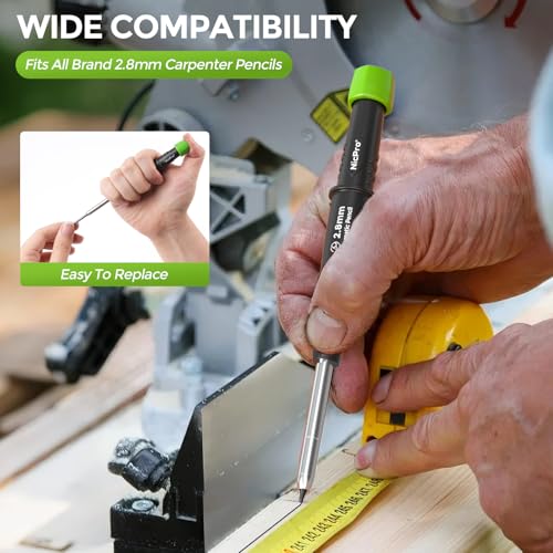 Image of Nicpro 6 Pieces Carpenter Pencil Lead Refills 2.8mm, Lead Refill for Mechanical Carpenter Pencil, Break Resistant 2.8 mm Leads for Construction Pencils, Woodworking Pencils (Black)