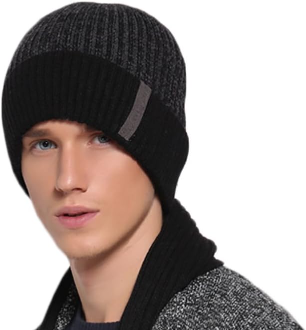 Ipara Men's Acrylic Slouchy Soft Knit Hat-Black 1