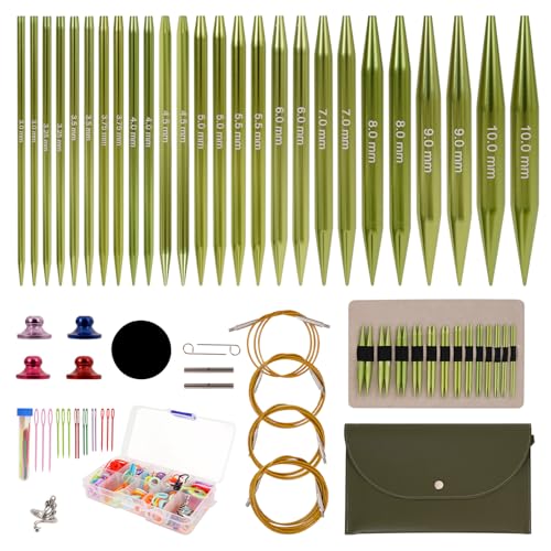 Interchangeable Circular Knitting Needles Set...