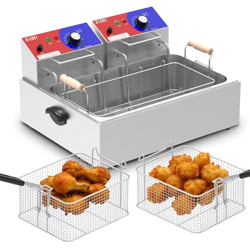 HTTSICHI Commercial Deep Fryer - 22 L Electric Deep Fryer with 10 L Basket