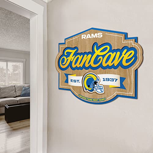 Image of YouTheFan NFL Los Angeles Rams FanCave Wall Art | Ready-To-Hang, 3D Multi-Layered Construction, Floating Wall Mount Design, Great Fan Gift, Officially Licensed Artwork