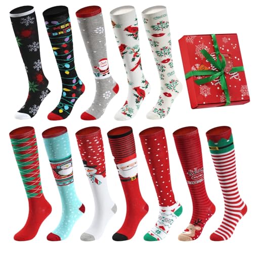 Chaussettes X-Mas Noël lot de 12 paires taille 9-11 pour vos soirées au coin du feu