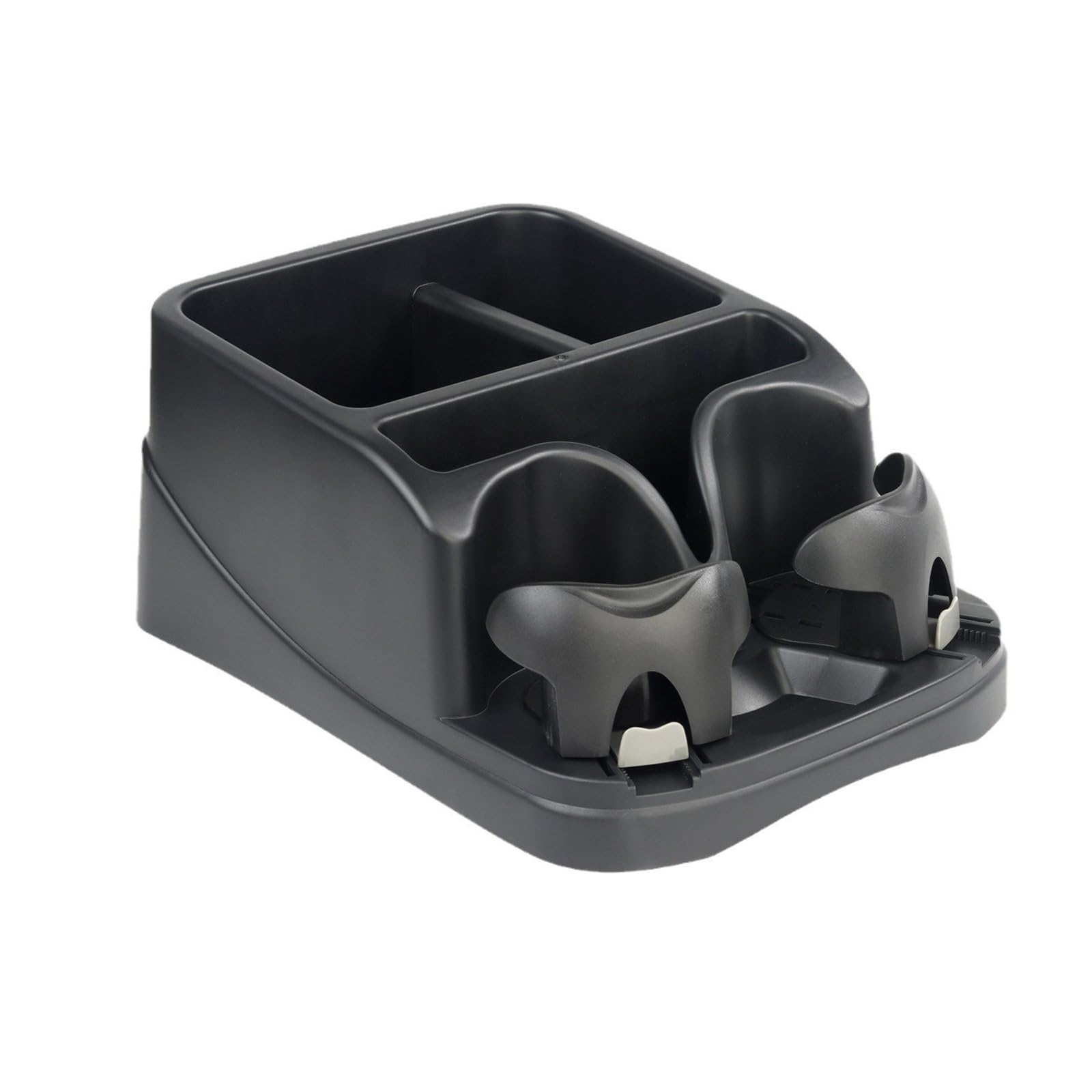 Organizadores de consola de coche, organizadores de asiento con 2 portavasos ajustables, 3 compartimentos de almacenamiento grandes