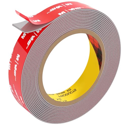 FIXCHORD 3M VHB Cinta Adhesiva Doble Cara Extra Fuerte, Cinta Adhesiva de Montaje Fuerte e Impermeable para Tiras de Iluminación LED, Decoración de Hogar y Oficina, Gris (15.4FT×0.78IN)