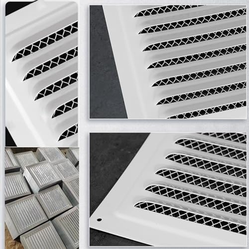 Griglia di ventilazione in acciaio inox, regolabile, per sistemi HVAC, montaggio a soffitto/parete, 250 x 250 mm, con schermo ct
