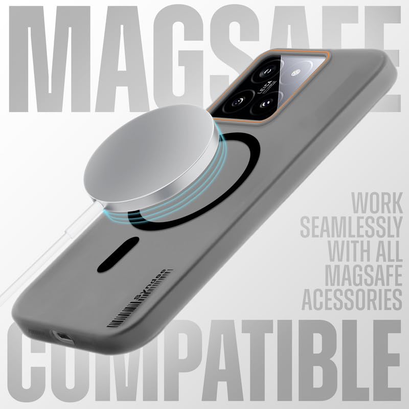 Image of Mr. Case Back Cover for Xiaomi 14 5G Sleek Frosted Translucent Back Only Compatible with Wireless Magnetic Accessories | Anti-Scratch Shockproof Phone Case - Black