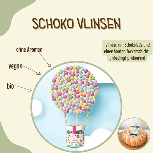 Vegablum Vlinsen Schoko | Bio, Vegan & Plastikfrei | Leckere Schokolinsen (100g (1er set), Vlinsen)