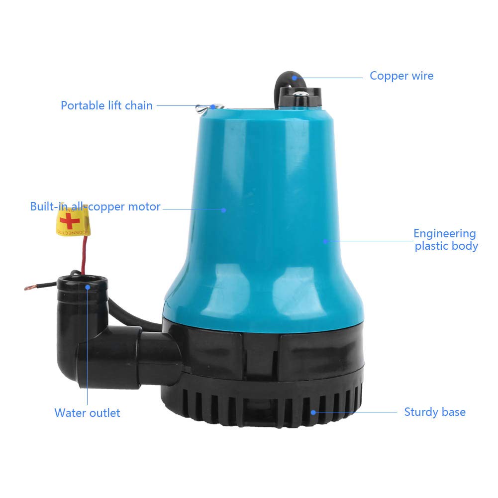 Bomba de Agua de CC, Bomba Sumergible, Duradera, Ligera, de Alta Eficiencia para Acuario, Pecera, 24V/12V (24V)