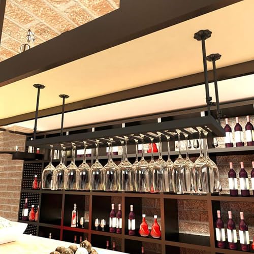 Étagère métallique suspendue pour verres à vin : créez une ambiance bar à la maison - 2