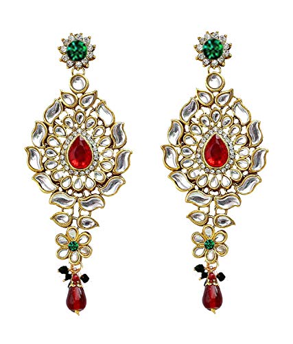 Image of Lucky Jewellery Designer Gold Plated Dulhan Bridal Jewelry Set 8 Pcs. for Girls & Women (3600-WZK-PARENT)