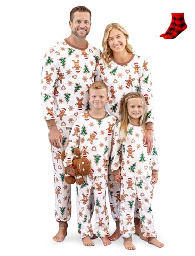 PATPAT Christmas Family Matching Pajama Sets Includes Christmas Socks - Perfect for Family Photos & Holiday Celebrations