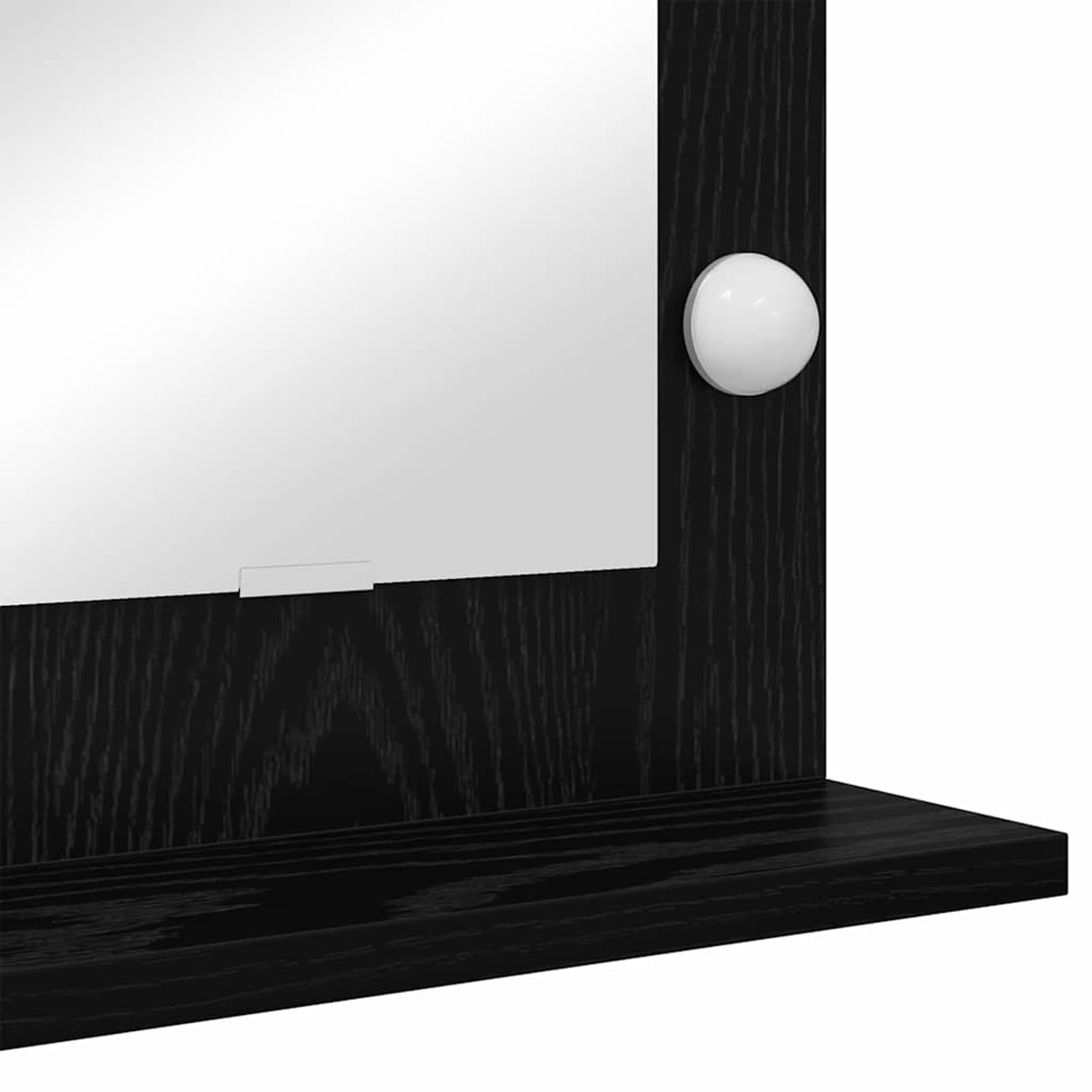 Gecheer Schminkspiegel mit LED-Lichtern Schwarz Eiche 60x55x18 cm, Deko Spiegel Bathroom Mirror für Badezimmer Make-up Rasur Wohnung Hotel868286