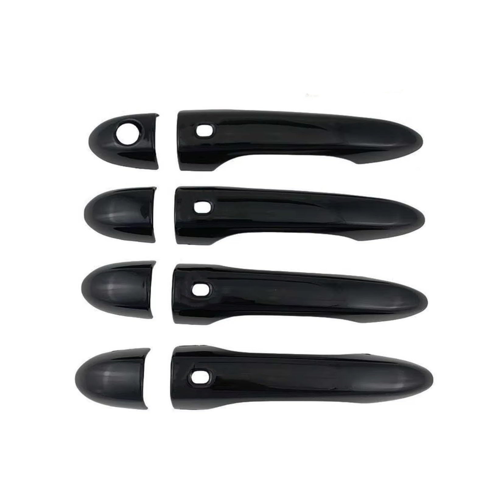 FVOIRSS Outer Door Handle Compatible with Maserati for Quattroporte 2013-2024 Car Exterior Door Handles Covers Decoration Sticker Trim Protector Styling(Black,4 Smart)