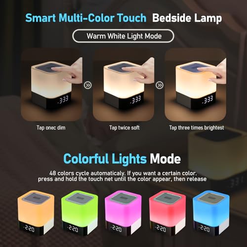 Gallstep DY28P Wireless Bluetooth Speaker For Bedroom, Night Light Alarm Clock thumb #1