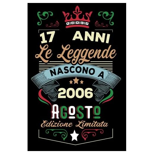 Le leggende nascono a Agosto 2006: Taccuino - Diario| Regalo di compleanno Agosto 17 per uomini donne ragazze ragazzi Compleanno 2006 Personalizzato