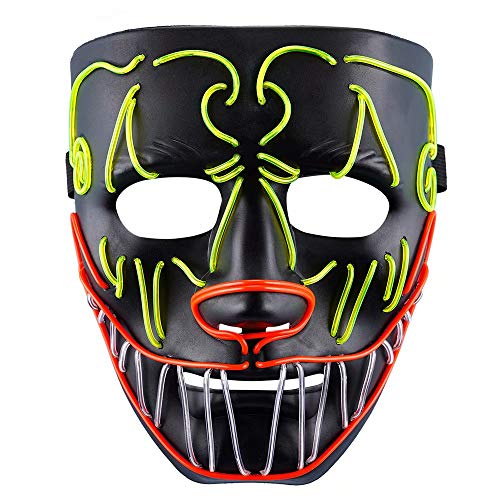 LED Light Up Mask Full Face Scary Flashing Mask for Halloween Party Costumes Party Carnival Festivals Minotaur