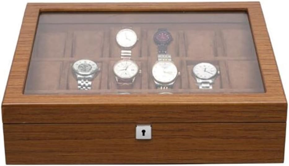 5/6/8/10/12/18 Grids Watch Box Wooden Matte Wood Grain Storage With Lock For Men Mall Window Display