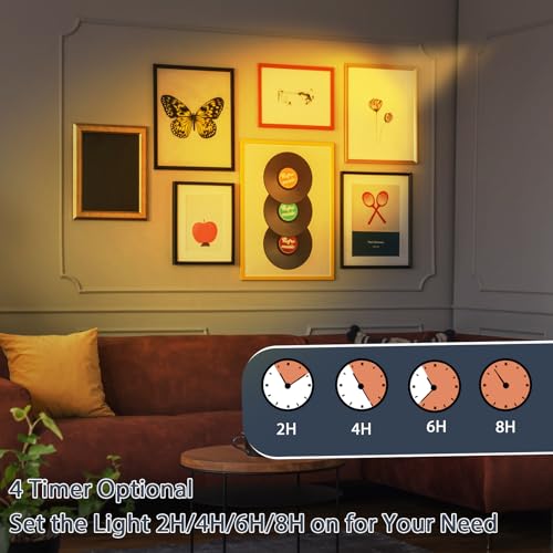 Image of 2Pack LED Spot Lights Indoor with Timer and Remote Stepless Adjustable Color Temperature and Dimmable Uplighting Indoor Accent Up Lights for Home Plant Artwork Pictures