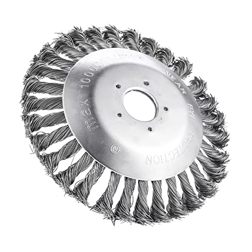 SUUFOO 8 Inches Steel Wire Weed Brush Cutter Trimmer Head Round Steel Bowl Type Rotary Replacement for Wire Wheel