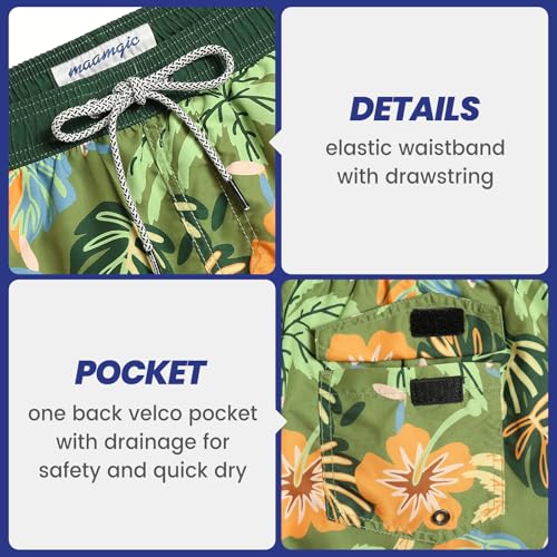 Image of maamgic Mens Boys Short 80s 90s Vintage Swim Trunks with Mesh Lining Quick Dry Swim Suits Board Shorts