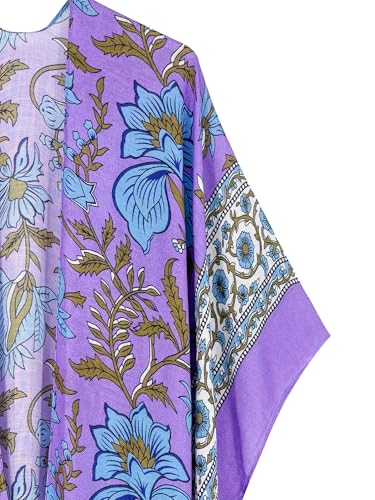 Image of Breezy Lane Women's Kimono Cardigan Summer Swimsuit Coverups Beach Cover Up with Floral Print for Vacation