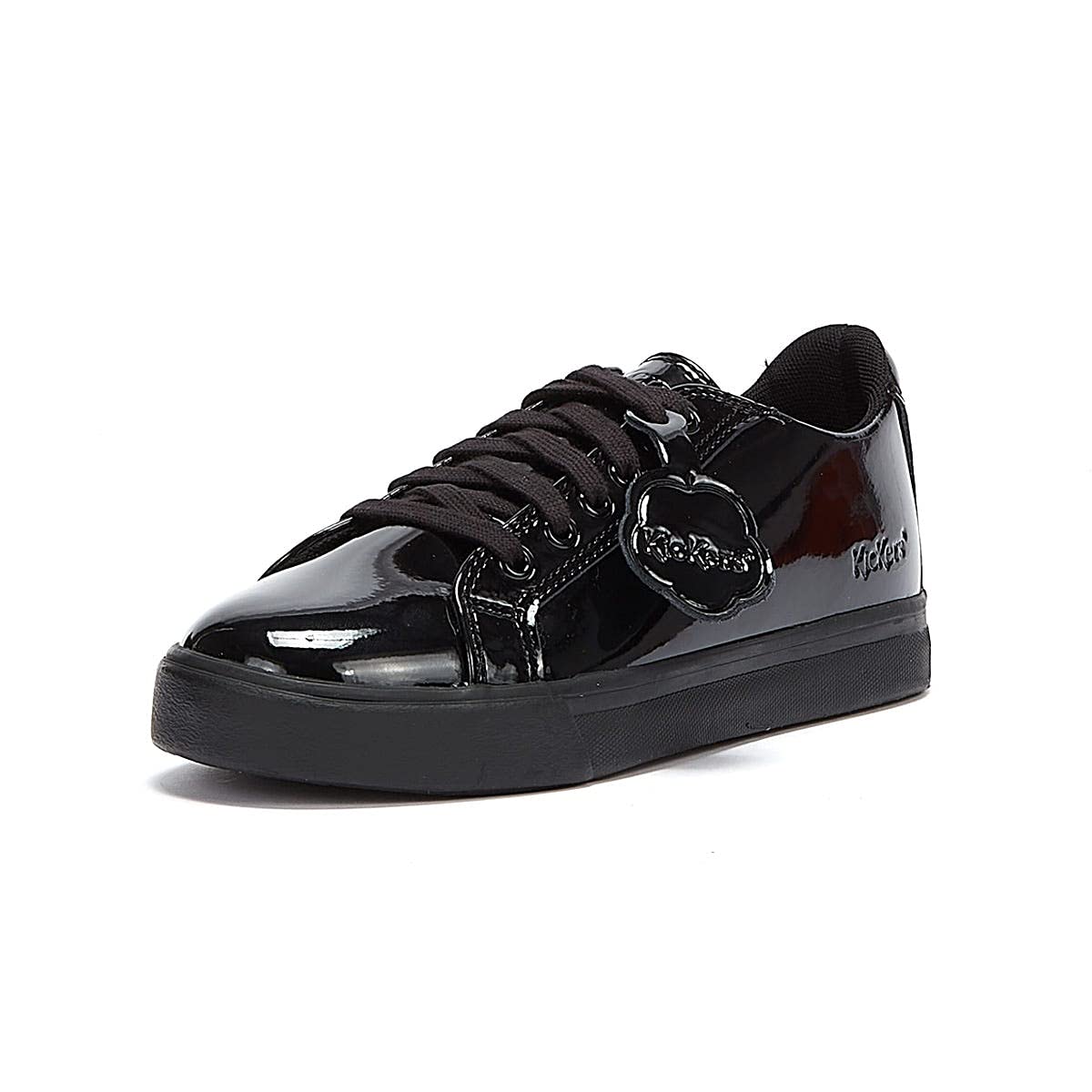 Kickers Tovni Lacer Junior Black Patent Shoes-UK 2.5 / EU 35