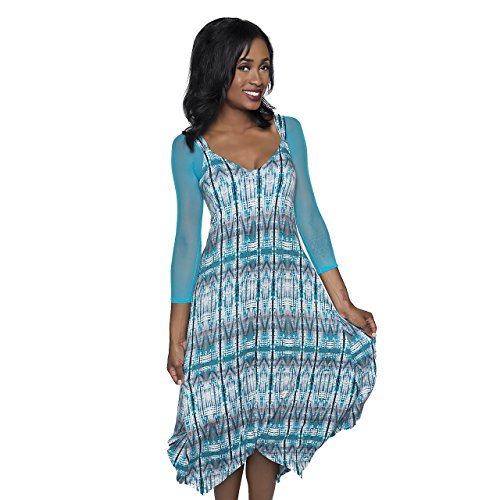 Sleevey Wonders Women's Basic 3/4 Length Mesh Sleeve Turquoise Size Small