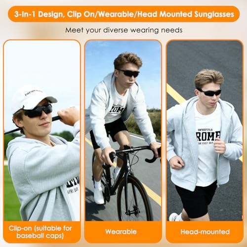 Image of DEECOZY Polarized Clip On Sunglasses, Clip Cap /Wearable /Head Mounted Sunglasses, UV400 Protection with 5 Lenses for Fishing