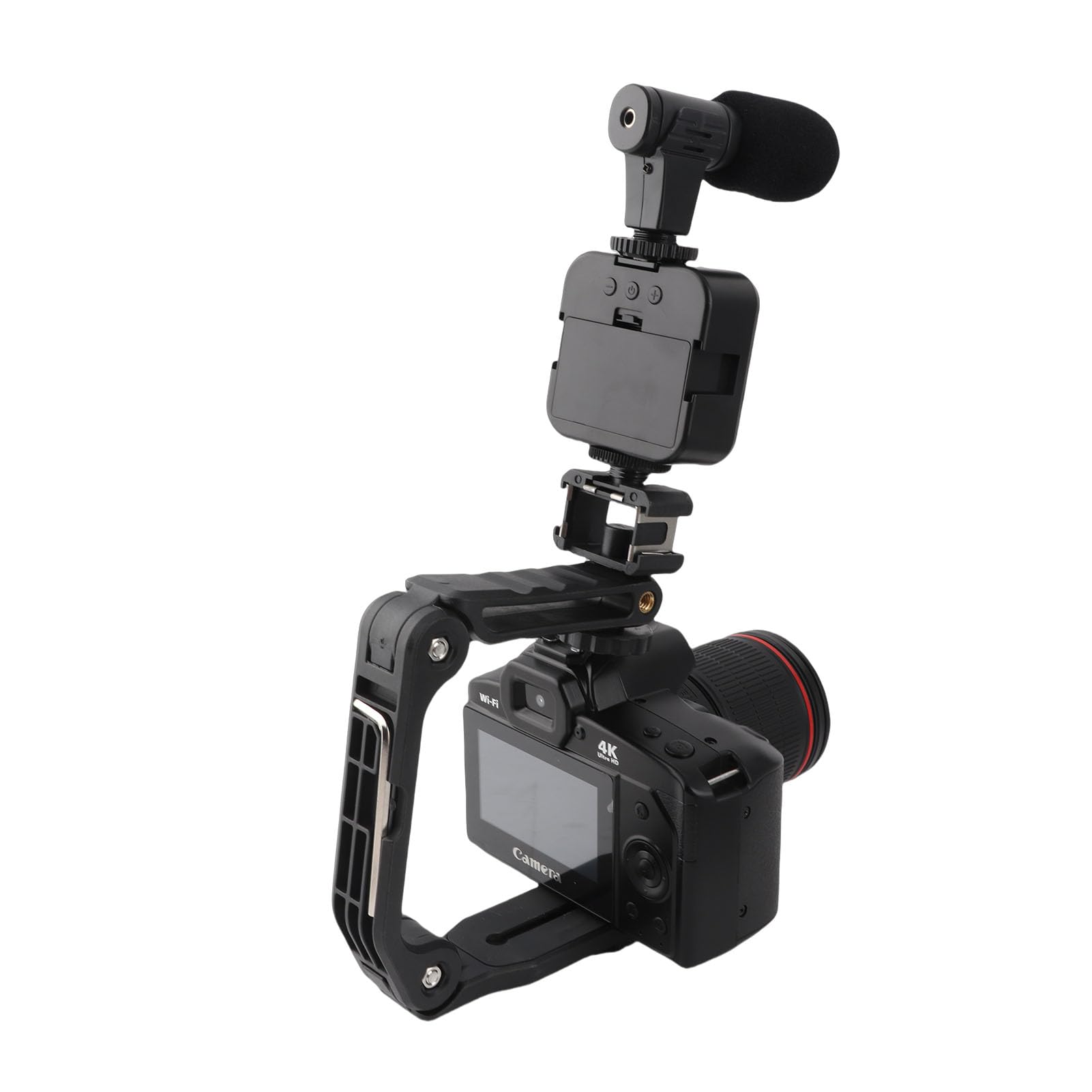 Fotocamera Digitale 4K da 64 MP con Microfono, Videocamera HD per Visione Notturna WIFI con Luce di Riempimento, Zoom Digitale 16x, Schermo IPS da 3,0 Pollici, Videocamera per