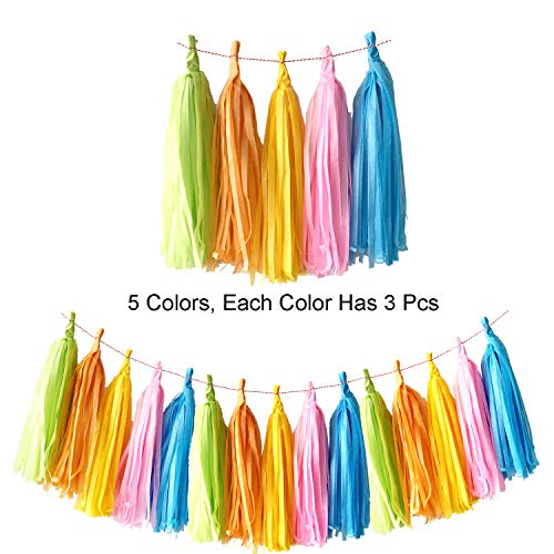 Zerodeco Holi Decorations, Multicolor Vibrant Hanging Paper Fans Pompoms Latex Balloon Tissue Paper Tassel Triangle Bunting Banner For Fiesta Mexican Cinco De Mayo Holi Decorations #TOP3