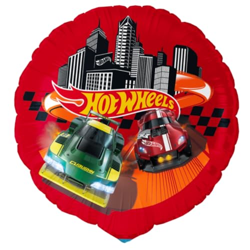 BeenSmile, Ballon Anniversaire Hot Wheels, Remplir d'Hélium ou d'Air, Décoration en Feuille Rond Thème Hot Wheels, Gonflable à l'Hélium ou à l'Air,...