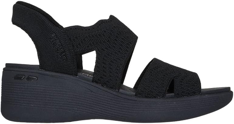 Skechers Women's Hands Free Slip-ins Pier-Lite Slip On by Wedge Sandal Black - 163510-BBK