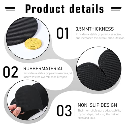 Image of High Heels Patches, Rubber Boot Replacement Square Sole Repair Tips Anti Caps Tread Pad Non Slip Protectors