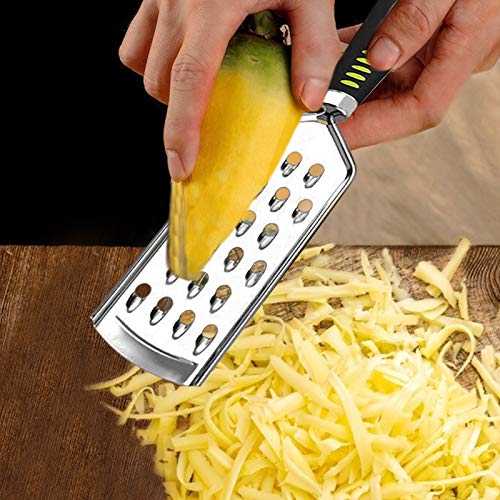 Set of 7 Graters for Cheese Lemon Zester, Stainless Steel Blade and Comfortable Grip Handle Multi-application Food Grater Slicer for Kitchen,Vegetable,Fruit,Chocolate With Cleaning Brush Sponge Brush