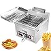 Zewnętrzna komercyjna frytownica gazowa Wielofunkcyjna frytownica biurkowa Frytownica LPG z zaworem spustowym oleju i koszem Gotowanie frytek Krążki cebuli Smażony kurczak (17L)
