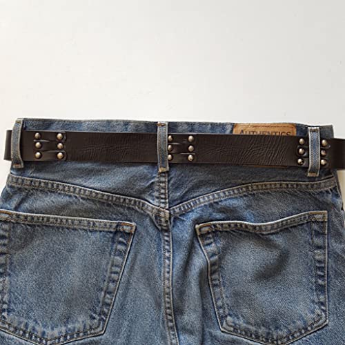 Western Style Silver Buckle with Studded Leather Belt(Western Silver Buckle)3