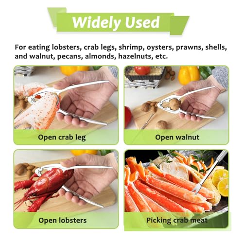 3 PCS Lobster Crackers and Picks Set, Stainless Steel Crab Leg Tools, including 1 Lobster Cracker and 2 Forks, Heavy Duty Shellfish Nut Cracker Set, Seafood Tools for King Crab Legs Shellfish Claw - Image 6