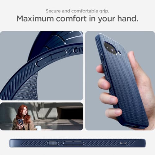 Image of Spigen Liquid Air Back Cover Case for Pixel 9a, Durable Protection, Air Cushion Technology - TPU | Navy Blue