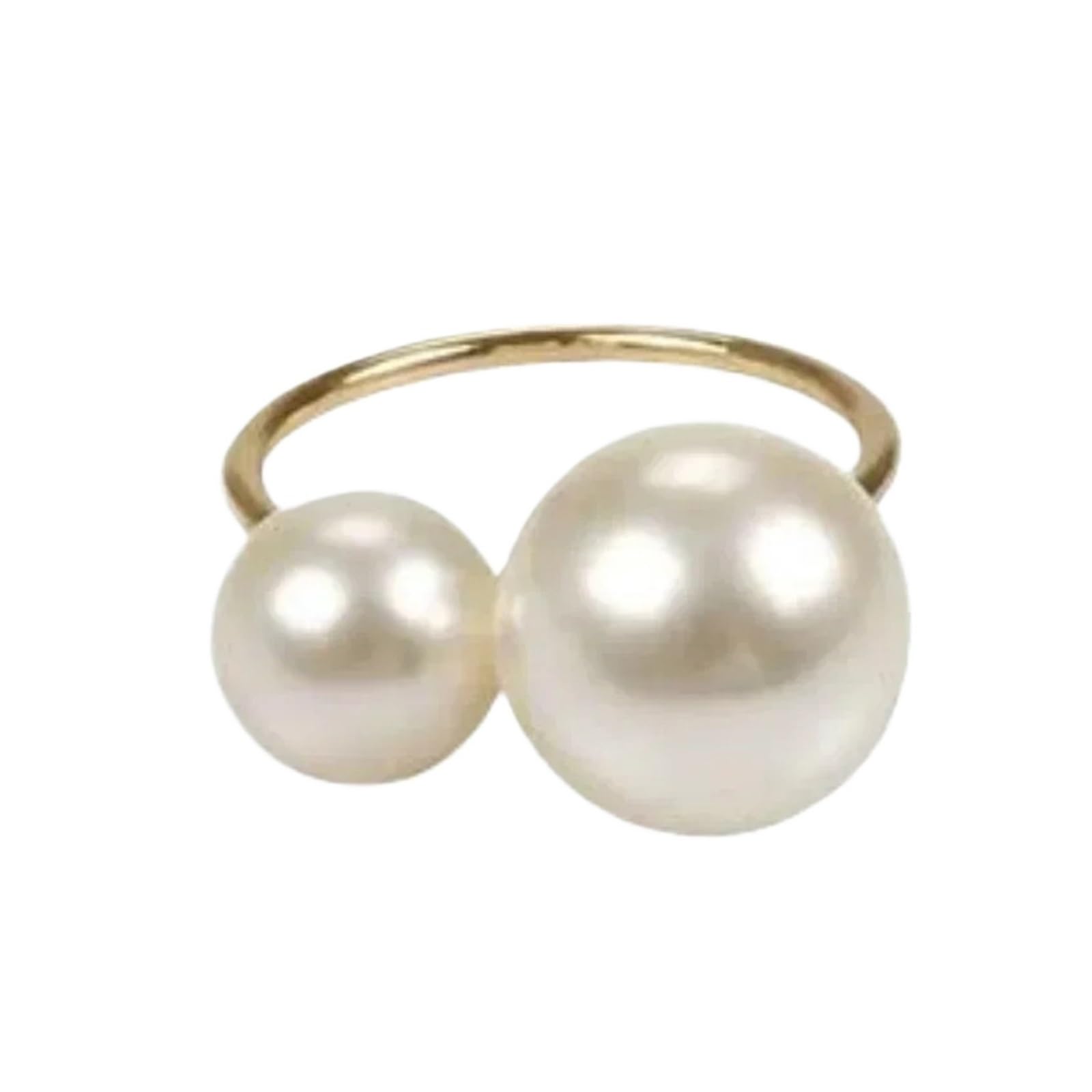 8Pcs Gold Napkin Rings Pearl Beads Elegant Dinner Party Table Decor