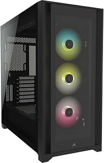 CORSAIR iCUE 5000X RGB Tempered Glass Mid-Tower ATX PC Smart Case with ATX - RM850x Shift Power Supply Installed, Black