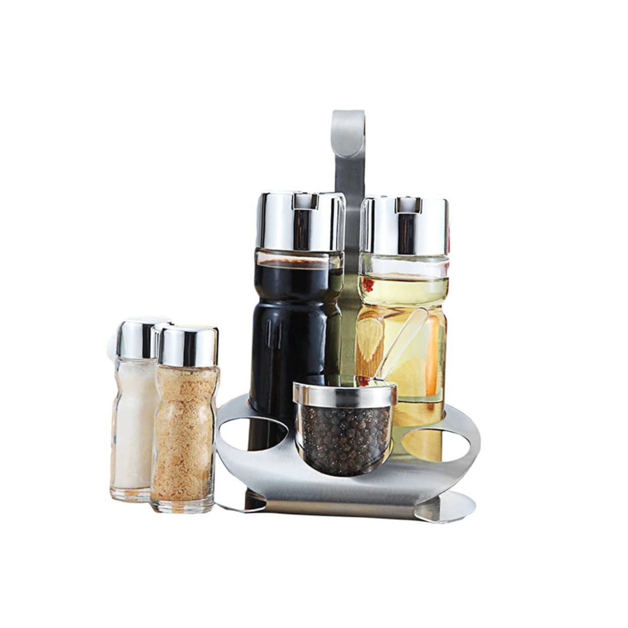 IMIKEYA 5 Pots à Épices en Verre, Lot de Boîtes de Rangement 5 Pièces