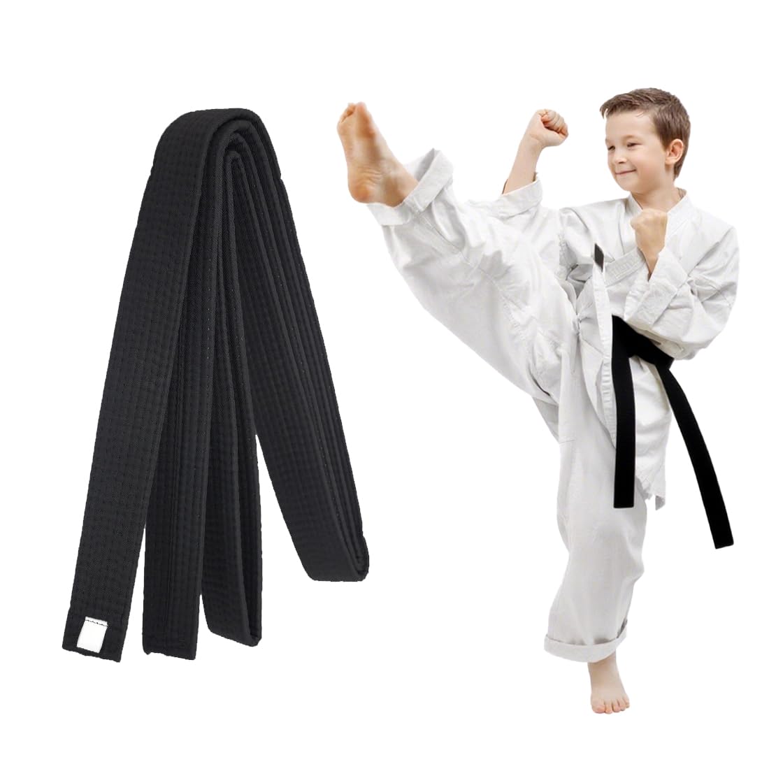 1 pcs Ceintures D'arts Martiaux, Noir Ceintures de Judo, Ceinture de taekwondo professionnelle pour karaté ceinture de sport Ceinture Accessoire de sport de combat Taekwondo, 220cm