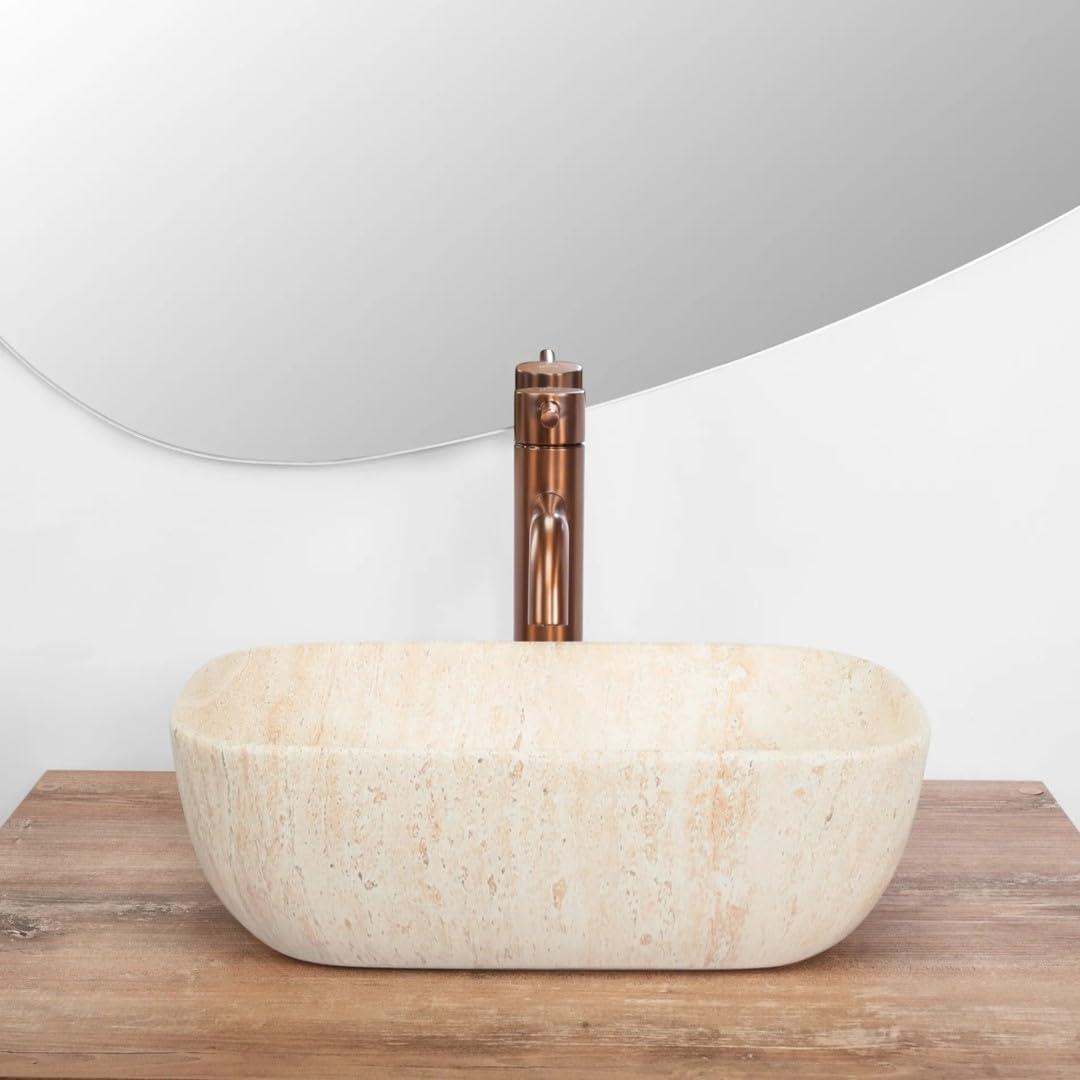 Aufsatzwaschbecken Matt Modern Waschbecken ohne Hahnloch - Elegant Aufsatzwaschbecken Oval für Badezimmer und Gäste WC - nur Bad Waschbecken - Modell 16