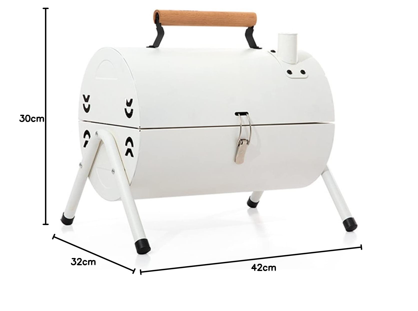 Yinhing Grill Węglowy Przenośny Dwustronny Metalowy Grill Węglowy na Pikniki Kempingowe Imprezy na świeżym Powietrzu Łatwy w Użyciu i Oszczędzający Miejsce Projekt z Białym Wykończeniem (WHITE)